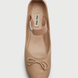 Miu Miu ballerina flats in smooth leather $950 size 38.5